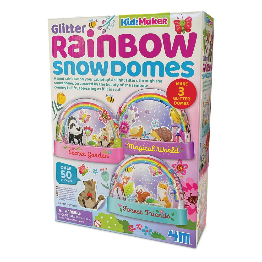 Glitter Rainbow Snow Domes